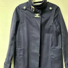 ネイビー トレンチコート ストライプ裏地