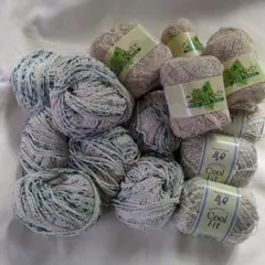 白系コットン３種類　全部で17玉