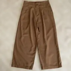 ブラウン ワイドパンツ ゴムウエスト　size：Ｌ