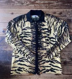 80~90s EURO ZIP knit レオパード VINTAGE