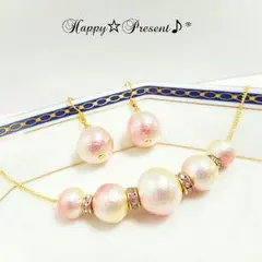 再販×7！桜のコットンパールの華やかネックレス&ピアスのセット❤✨　フォーマル