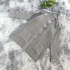 BRECKENRIDGE【M相当】秋冬コーデ◎ グレー 長袖 カーディガン