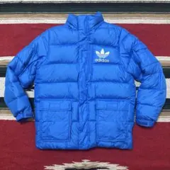 希少XL アディダス　美品　肉厚ダウンジャケット　青　ヴィンテージ