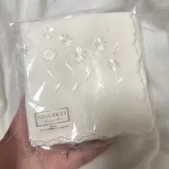 NINA RICCI ハンカチ ホワイト 花柄刺繍