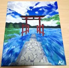 富士山 アクリル画 F3号 キャンバス 原画 アート 風景画 - メルカリ