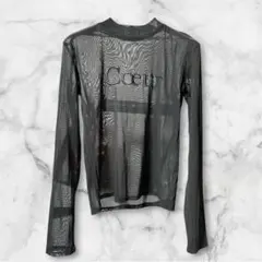 【極美品】rienda メッセージチュールTOP シアートップス 黒 フリーのサムネイル