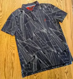 NAUTICA（ノーティカ）総柄 ポロシャツ XLサイズ ネイビー 幾何学模様のサムネイル