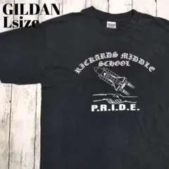 アメリカ古着　ギルダン　アメカジ 00s ロケットプリント　両面プリントTシャツ