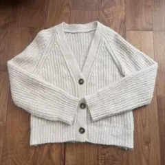 MilaOwenアイボリーニットカーディガン カシミヤ混