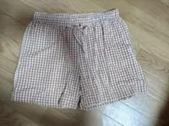 UNIQLO コットンリラコ　ショートシアサッカー　ギンガムチェックM