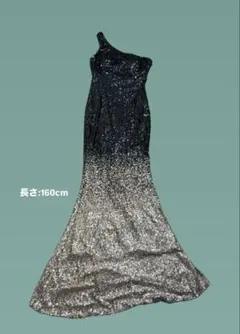ワンショルダー スパンコール ロングドレスのサムネイル