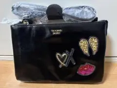 PINKO ピンコ チェーンショルダーバッグ リップ ワッペン ブラック 