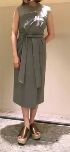 美品☆FRAY I.Dニットコンビロングワンピース