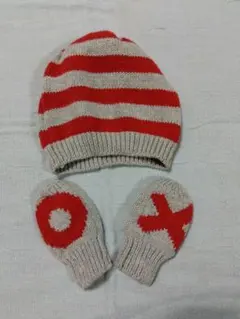 baby GAP ストライプ帽子＆ミトンセット