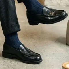 人気定番デザイン 極美品 HARUTA【26】トラディショナル ローファー 黒