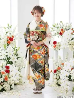 振り袖　フルセット　金彩加工　手描き　刺繍入り　身長150センチ前後の方　78 振り袖 フルセット 金彩加工 手描き 刺繍入り 身長150センチ前後の方