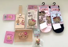日焼けキティ ハローキティ ポーチ 靴下 チャーム カードホルダー 6点セット