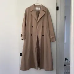 【NATURAL BEAUTY BASIC】 ベージュロングトレンチコートM