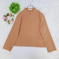【エスピエ】 キーネックカットソー スタンドカラー オフィスカジュアル （S）のサムネイル