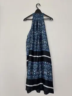 ZARA BASICノースリーブ青黒白ノースリーブワンピース