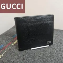 GUCCI グッチ 二つ折り財布 レザー ブラック 小銭入れありのサムネイル