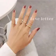 No.379 シンプルゴールドリング7点set 指輪 韓国