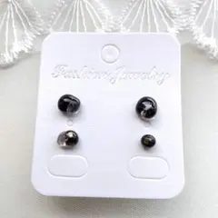 ガラス ピアス 金箔・ダイクロガラス 1粒×4個セット(サージカルステンレス)