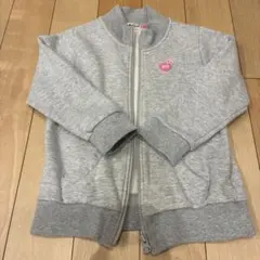 ミキハウス　ホットビスケット　グレー ジップアップパーカー 110cm