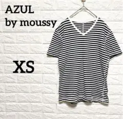 【アズールバイマウジー】ボーダーTシャツ　Ｖネック　XS カットソー
