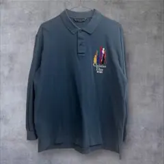 ヴィンテージ クリスチャンディオール 長袖ポロシャツ L ネイビー