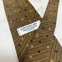 GIVENCHY ジバンシー ネクタイ 総柄 ブラウン シルク
