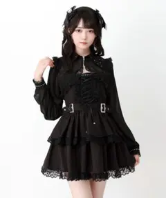 LIZ LISA リズリサ リボンレース衿ブラウス ブラック - メルカリ
