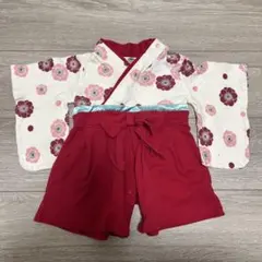 PUFF 2 KIDS 花柄着物　袴　60cm ひな祭り　お祭り ロンパース