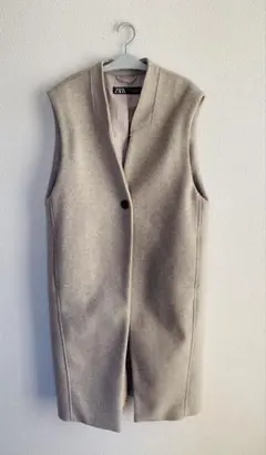 ZARA ロングジレ　ベージュ