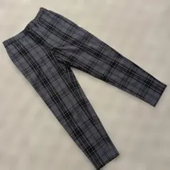 GU グレー系チェック スラックスS