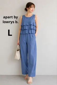 apart by lowrys b.ブルー ノースリーブ フリフリサロペット Lのサムネイル