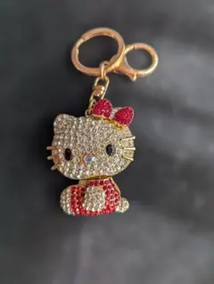 ハローキティ キーホルダー クリスタル装飾