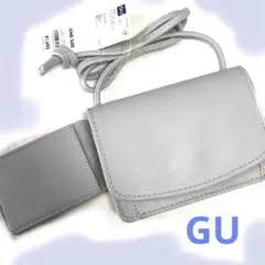 GU ミニバック パスケース付き 新品タグ付き 無地 子供用にも グレー