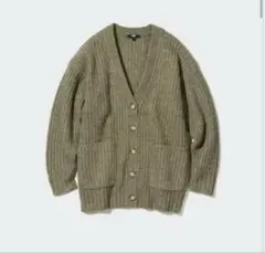 UNIQLO ローゲージVネックカーディガン GREEN