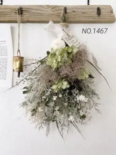 ꫛꫀꪝꕤライラックとクリスマスローズのナチュラルスワッグ30cm ꫛꫀꪝ✧*。ライラックとクリスマスローズのナチュラルスワッグ 30cm