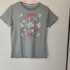 Kaepa グレー 花柄プリント Tシャツ Lサイズ