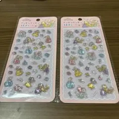 2個セット　ぷくぷくシール ディズニープリンセス