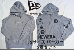 NEWERA プルオーバー パーカー メンズ Sサイズ グレー ロゴ ニューエラ