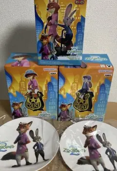 ズートピア モニタートップフィギュア プレミアムフィギュア プレート 5点セット