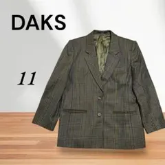 ダックス　チェック ジャケット　スーツ ウール　平成レトロ　y2k L