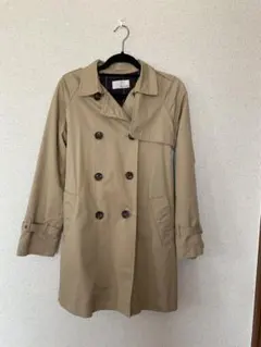 【未使用】ベージュ トレンチコート チェック裏地