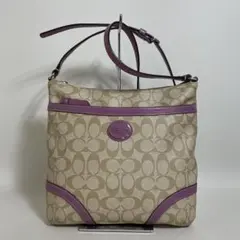 2602-298｜コーチ シグネチャー ショルダーバッグ パープル