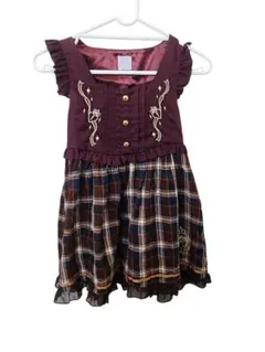 130cm]axes femmeチェック柄ノースリーブワンピース