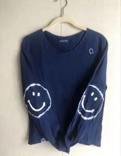 KAPITAL 藍染絞りスマイリーニコちゃんフェイス 長袖カットソーのサムネイル