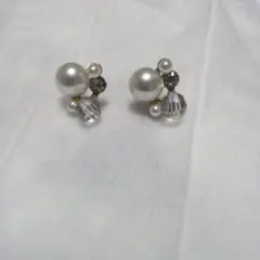 パールとクリスタルのピアス
